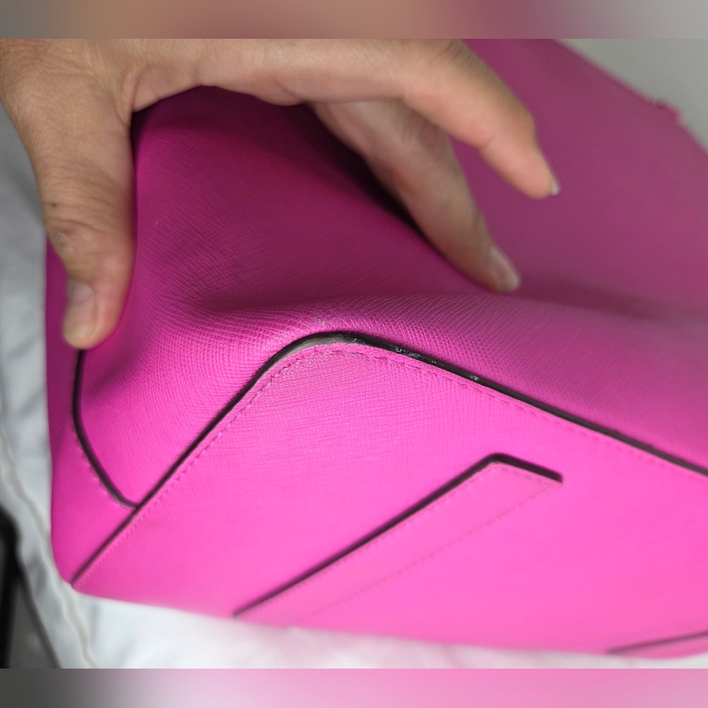 Kate Spade Fuchsia Leather Tote Bag with Dual Top Handles - Picture 6 of 16